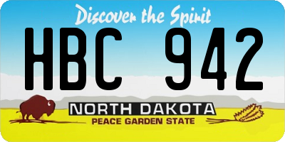 ND license plate HBC942