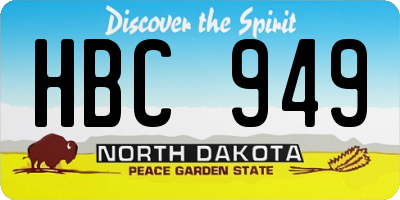 ND license plate HBC949