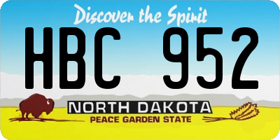 ND license plate HBC952