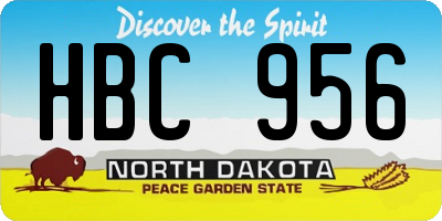 ND license plate HBC956