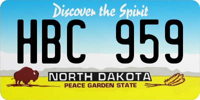 ND license plate HBC959