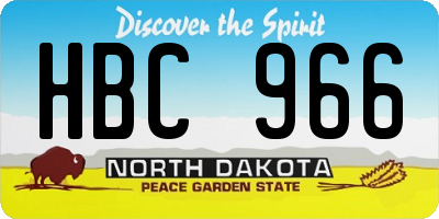 ND license plate HBC966