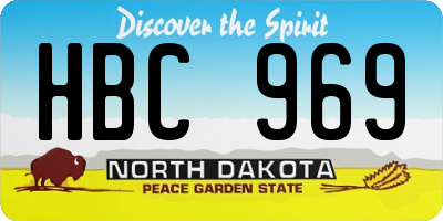 ND license plate HBC969