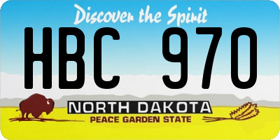 ND license plate HBC970