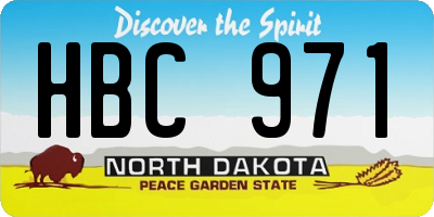 ND license plate HBC971