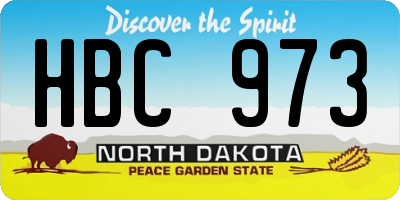 ND license plate HBC973