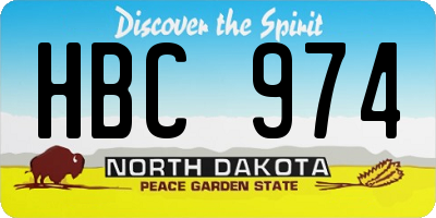 ND license plate HBC974