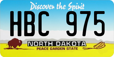 ND license plate HBC975