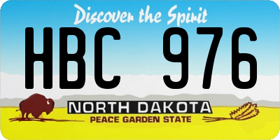 ND license plate HBC976