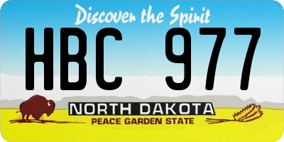 ND license plate HBC977