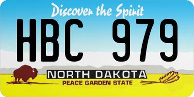 ND license plate HBC979