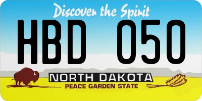 ND license plate HBD050