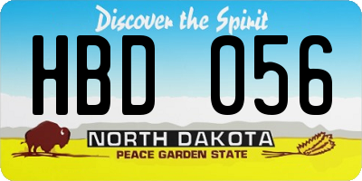 ND license plate HBD056