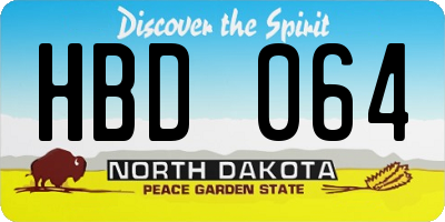 ND license plate HBD064