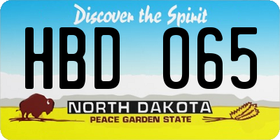 ND license plate HBD065