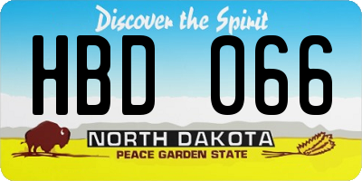 ND license plate HBD066