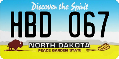 ND license plate HBD067