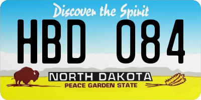 ND license plate HBD084