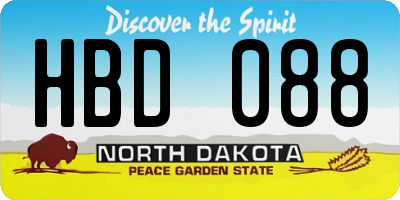 ND license plate HBD088