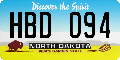 ND license plate HBD094