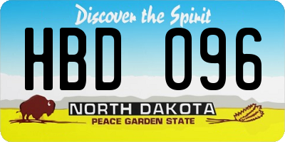 ND license plate HBD096