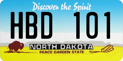 ND license plate HBD101