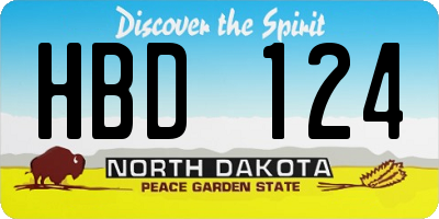 ND license plate HBD124