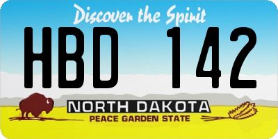 ND license plate HBD142