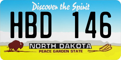 ND license plate HBD146