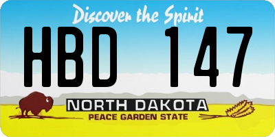 ND license plate HBD147