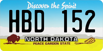 ND license plate HBD152