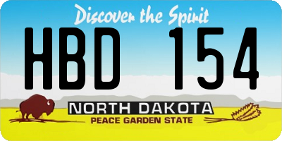 ND license plate HBD154