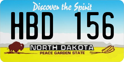 ND license plate HBD156