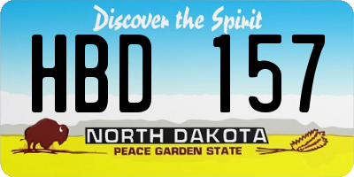 ND license plate HBD157