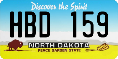 ND license plate HBD159