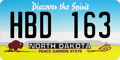 ND license plate HBD163