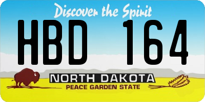 ND license plate HBD164