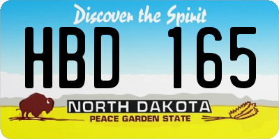 ND license plate HBD165