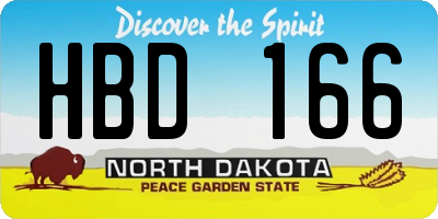 ND license plate HBD166