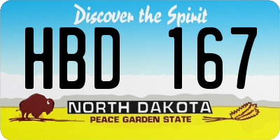 ND license plate HBD167