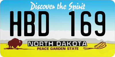 ND license plate HBD169