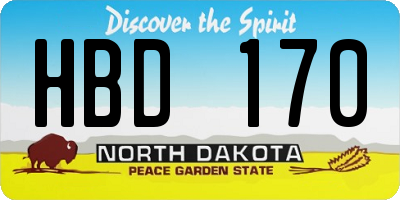 ND license plate HBD170