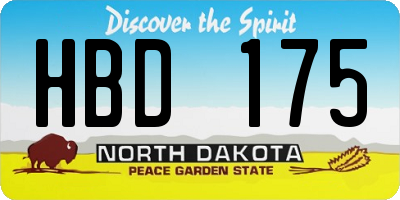 ND license plate HBD175