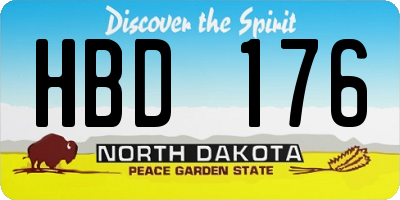 ND license plate HBD176