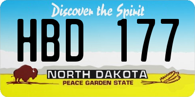 ND license plate HBD177