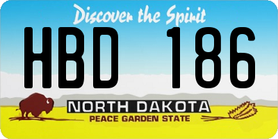 ND license plate HBD186