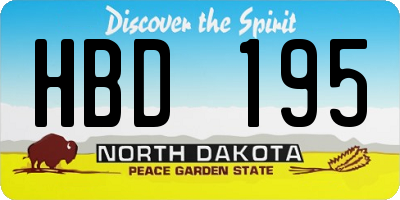 ND license plate HBD195