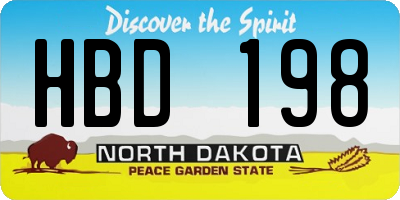 ND license plate HBD198