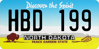 ND license plate HBD199