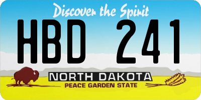 ND license plate HBD241